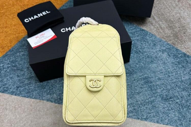 Túi CN 25 Small Handbag Light Yellow Caviar Size 30 Vàng Nhạt