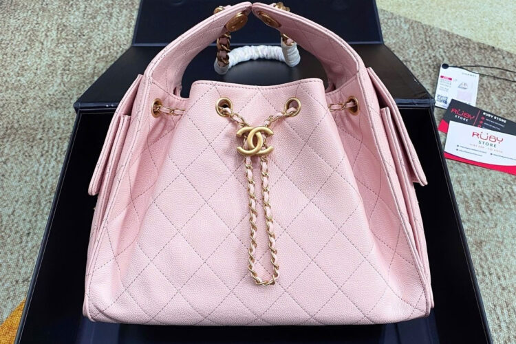 Túi CN 25 Small Handbag Pink Caviar Size 30 Màu Hồng