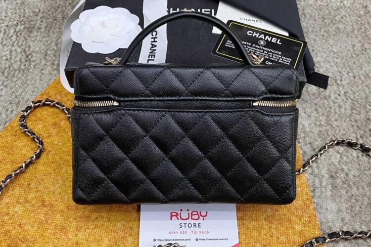 Túi CN 25C Vanity With Chain Black Caviar Màu đen
