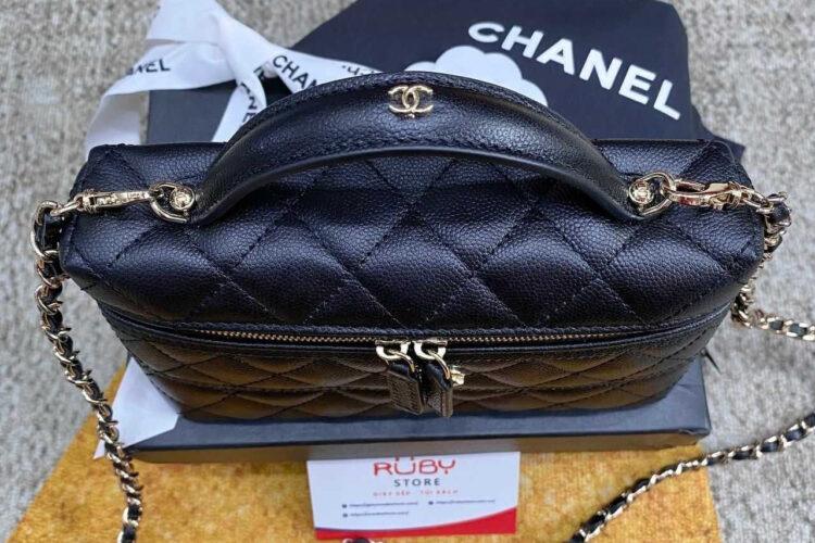 Túi CN 25C Vanity With Chain Black Caviar Màu đen