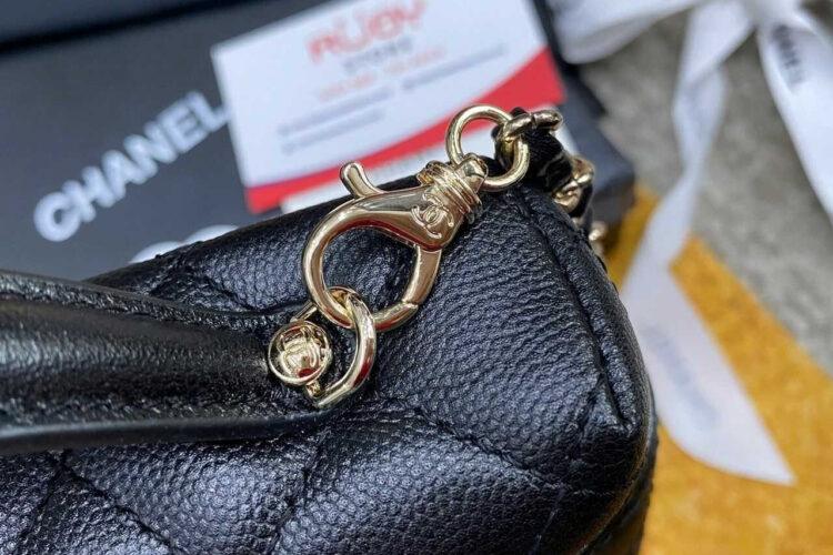 Túi CN 25C Vanity With Chain Black Caviar Màu đen