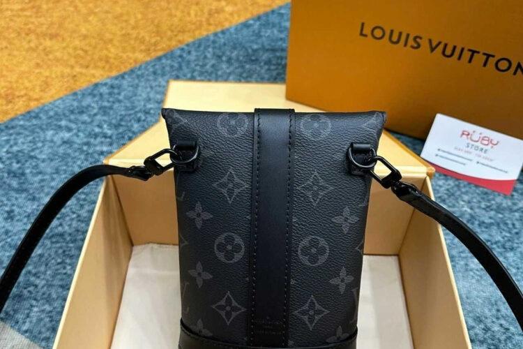 Túi LV Envelope Pouch M11613 Monogram Eclipse Xám Đen