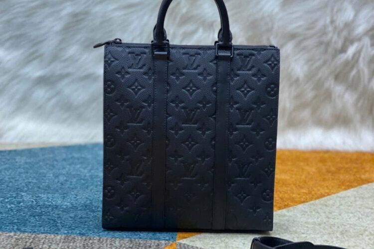 Túi LV Sac Plat Cross Bag M21884 Black Monogram Taurillon Đen
