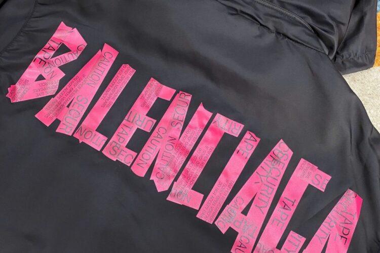 Áo Balenciaga Men's Black Tape Nylon Bomber Đen