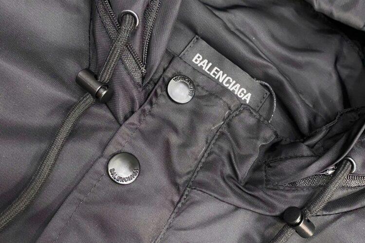 Áo Balenciaga Men's Black Tape Nylon Bomber Đen