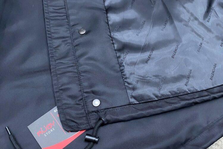 Áo Balenciaga Men's Black Tape Nylon Bomber Đen