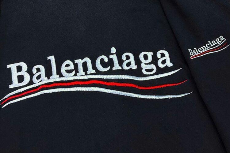 Áo Balenciaga Political Large Zip-Up Hoodie in Black White Red