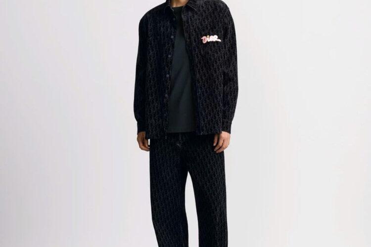 Áo Dior And Kaws Oblique Heritage Jean Long Sleeve Shirt