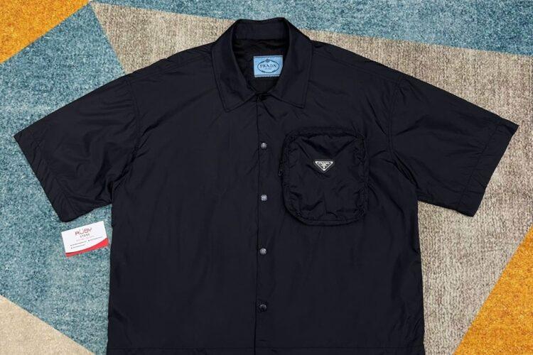 Áo Prada Re Nylon Cargo Pocket Shirt Black Màu Đen
