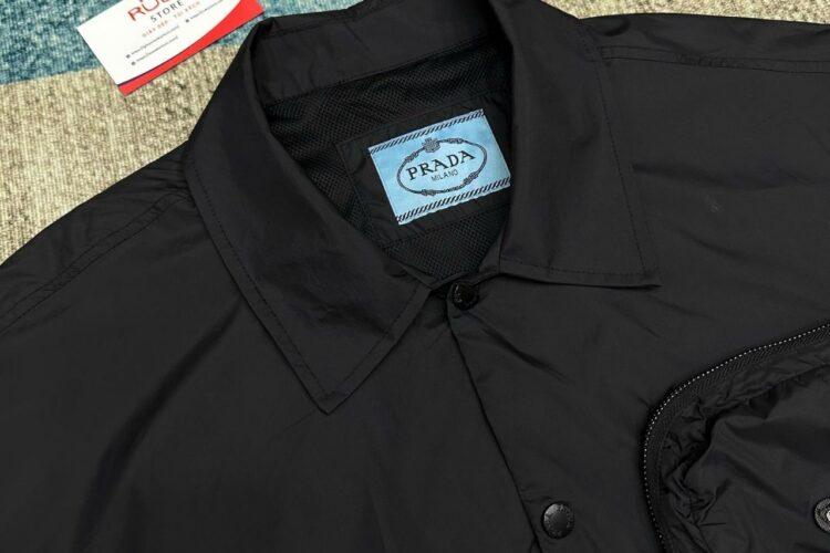 Áo Prada Re Nylon Cargo Pocket Shirt Black Màu Đen