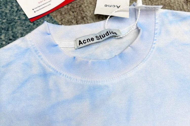 Áo Thun Acne Studios Logo T-Shirt Stockholm 1996 Dusty Blue Xanh