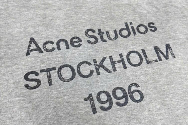 Áo Thun Acne Studios Logo T-Shirt Stockholm 1996 Pale Grey Xám