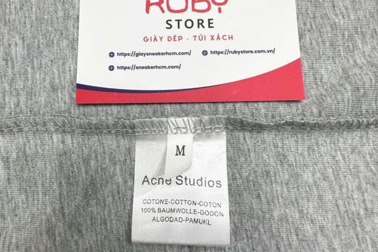 Áo Thun Acne Studios Logo T-Shirt Stockholm 1996 Pale Grey Xám