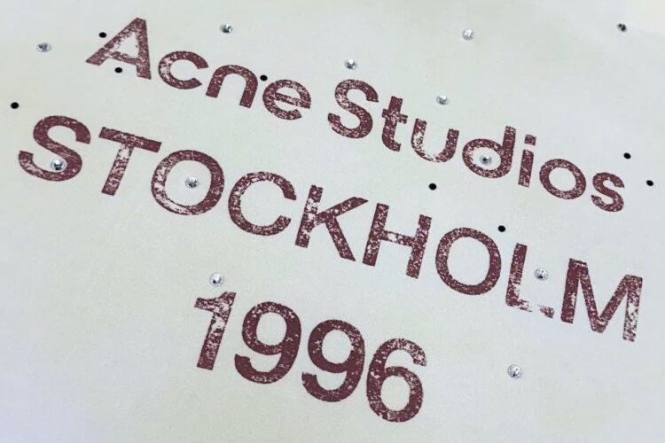 Áo Thun Acne Studios Vintage White Rhinestone Stockholm 1996 Yellow Vàng