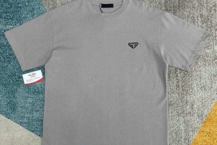 Áo Thun Prada Triangle T-Shirt Grey Màu Xám