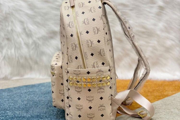 Ba Lô MCM Stark Side Studs Backpack Medium Size 41 Beige Visetos Màu Be