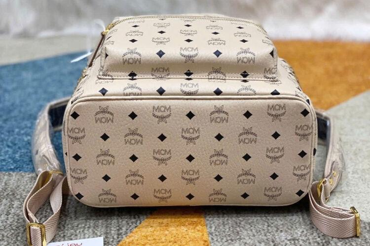 Ba Lô MCM Stark Side Studs Backpack Medium Size 41 Beige Visetos Màu Be