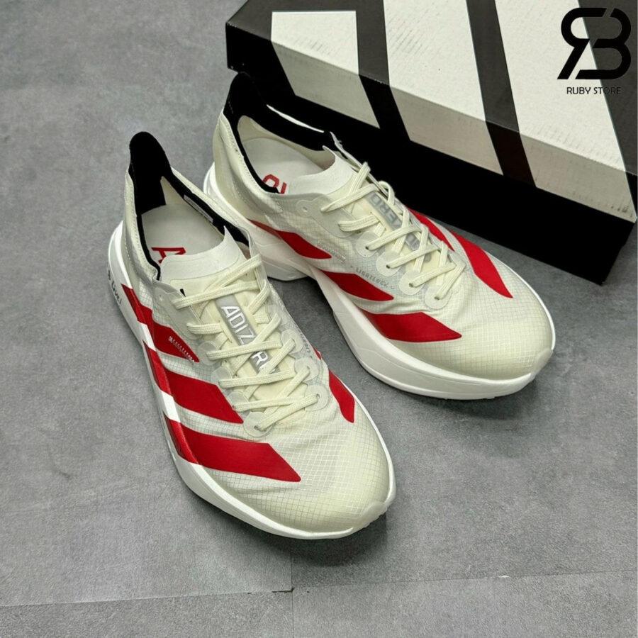 Giày Adizero Adios Pro 4 Off White Better Scarlet Black Trắng Đỏ Đen