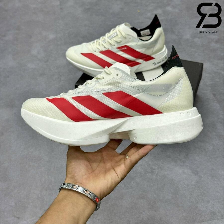 Giày Adizero Adios Pro 4 Off White Better Scarlet Black Trắng Đỏ Đen
