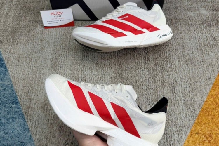 Giày Adizero Adios Pro 4 Off White Better Scarlet Black Trắng đỏ đen