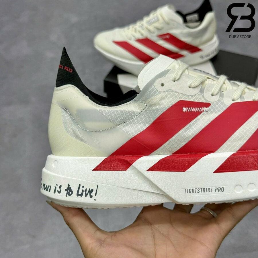 Giày Adizero Adios Pro 4 Off White Better Scarlet Black Trắng Đỏ Đen