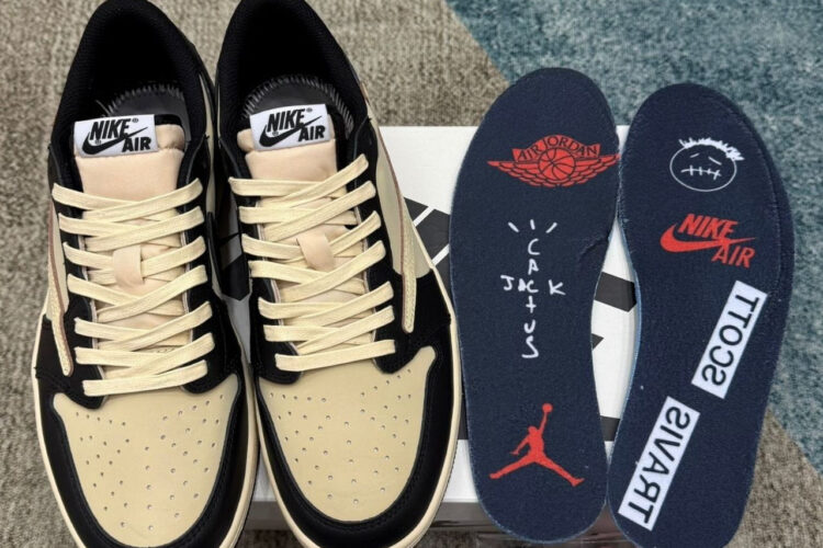 Giày Air Jordan 1 Low OG Travis Scott Pale Vanilla đen Be