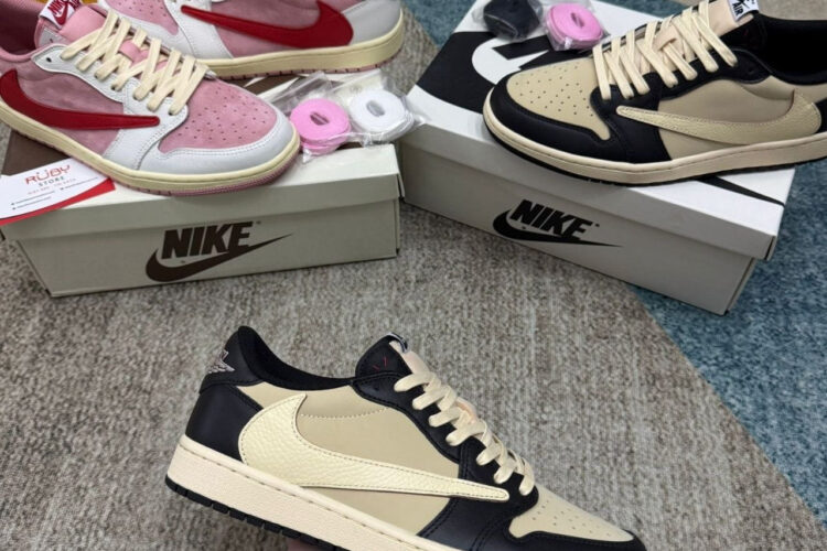 Giày Air Jordan 1 Low OG Travis Scott Pale Vanilla đen Be