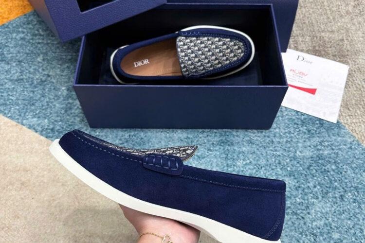 Giày Lười Dior Granville Loafer Blue Oblique