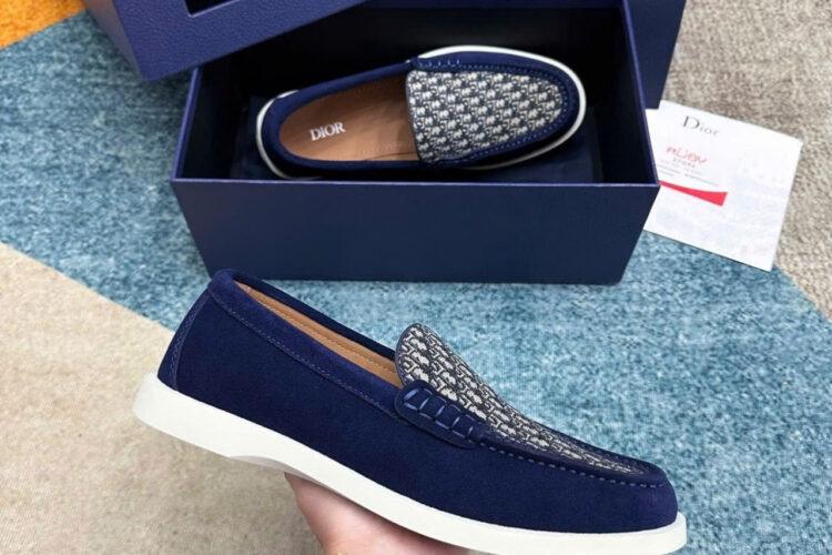 Giày Lười Dior Granville Loafer Blue Oblique