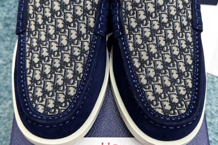 Giày Lười Dior Granville Loafer Blue Oblique