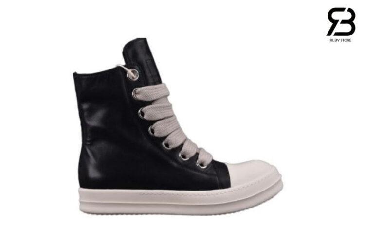 Giày Rick Owens Jumbo Lace High Black Milk Cổ Cao Trắng Đen