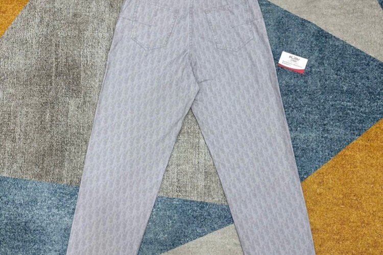 Quần Dior Oblique Carpenter Jeans Gray Cotton Denim Xám