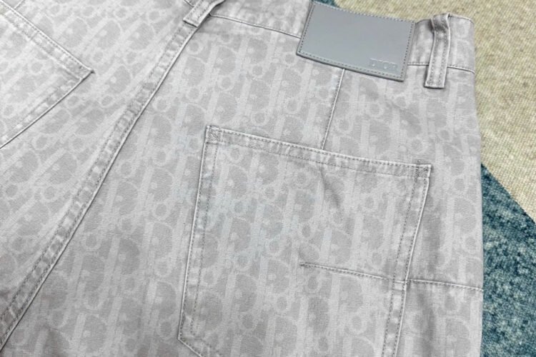 Quần Dior Oblique Carpenter Jeans Gray Cotton Denim Xám