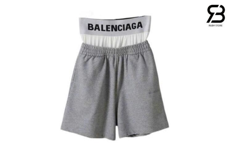 Quần Short Balenciaga Boxershorts in Grey Cotton Màu Xám