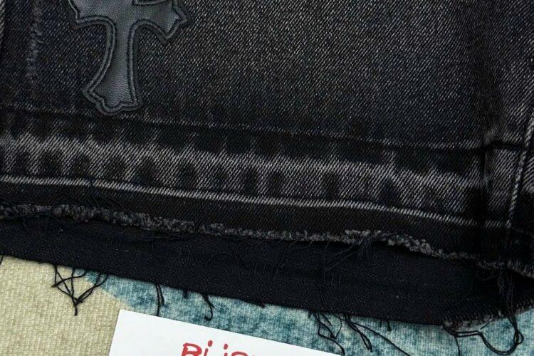 Quần Short Chrome Hearts Cross Denim Đen