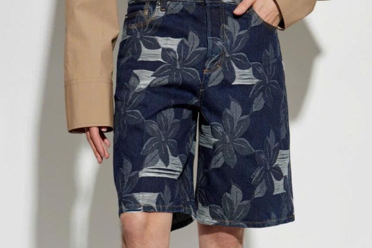 Quần Short Gucci Men's Blue Jacquard Denim Màu Xanh