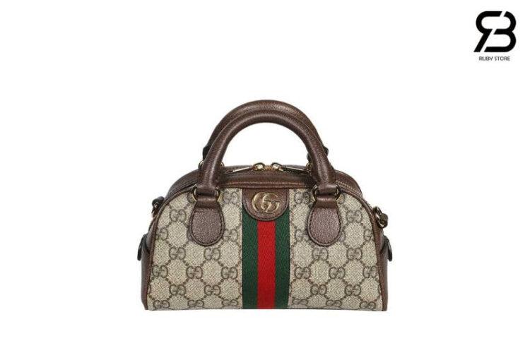 Túi Gucci Ophidia Mini GG Top Handle Bag Ebony Beige GG Supreme