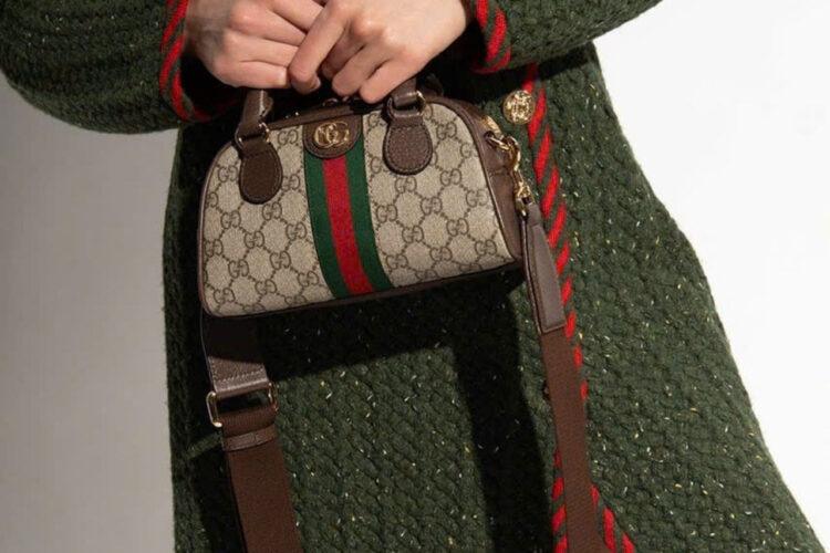 Túi Gucci Ophidia Mini GG Top Handle Bag Ebony Beige GG Supreme