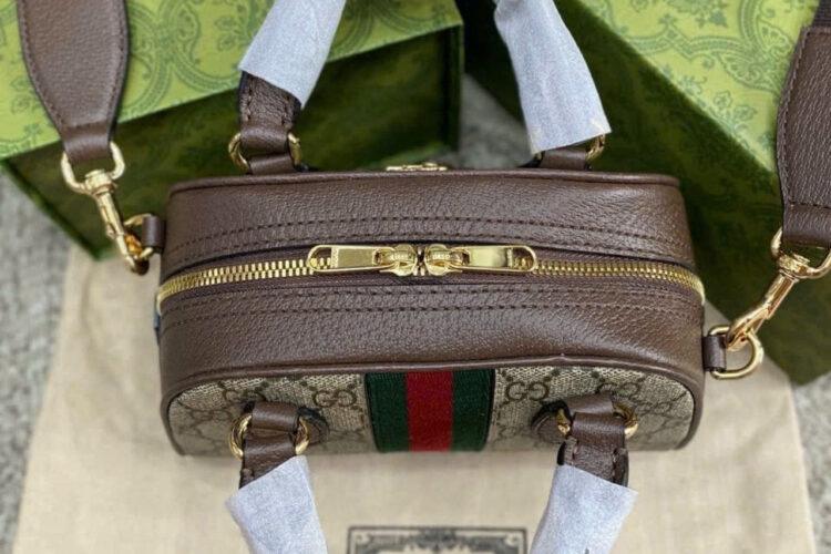 Túi Gucci Ophidia Mini GG Top Handle Bag Ebony Beige GG Supreme