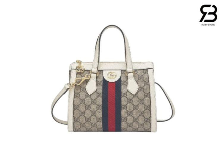 Túi Gucci Ophidia Mini Tote Bag Beige Ebony GG Supreme White