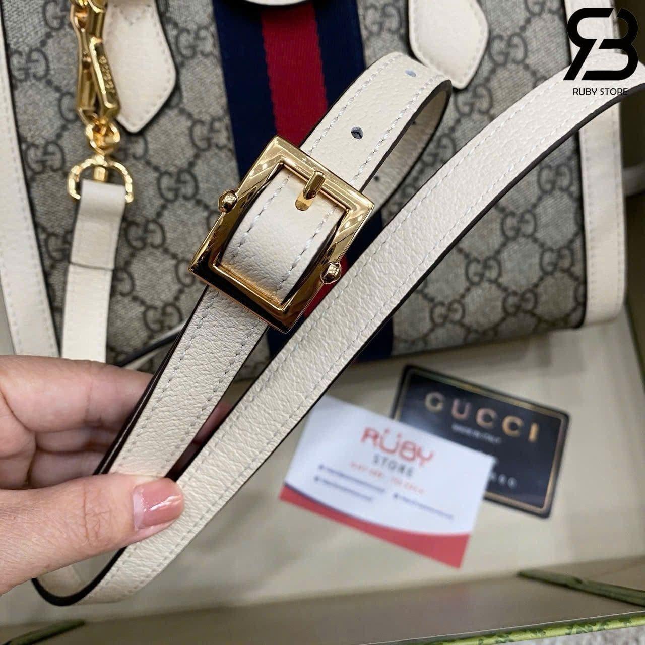 Túi Gucci Ophidia Mini Tote Bag Beige Ebony GG Supreme White