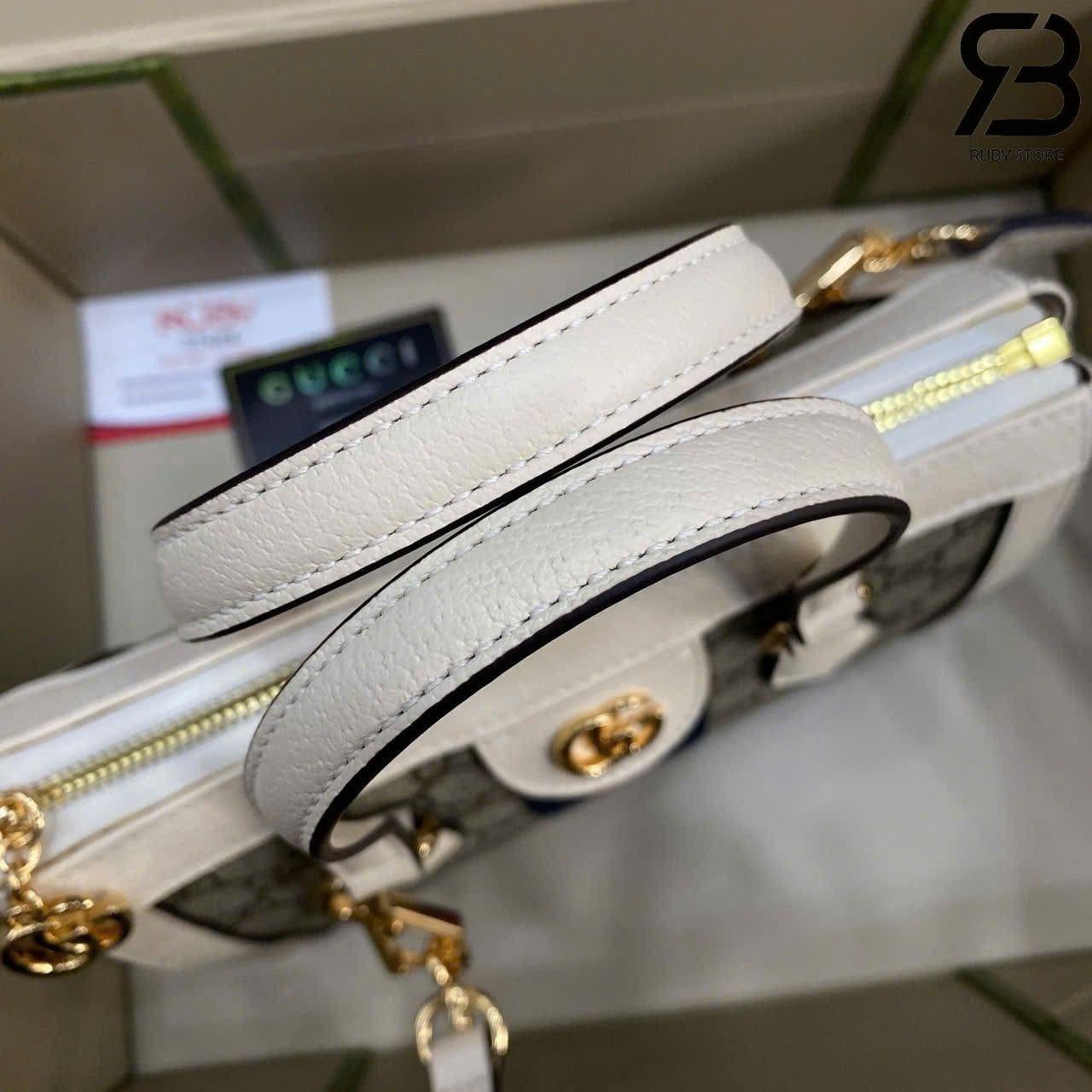 Túi Gucci Ophidia Mini Tote Bag Beige Ebony GG Supreme White