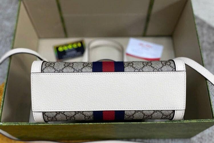 Túi Gucci Ophidia Mini Tote Bag Beige Ebony GG Supreme White
