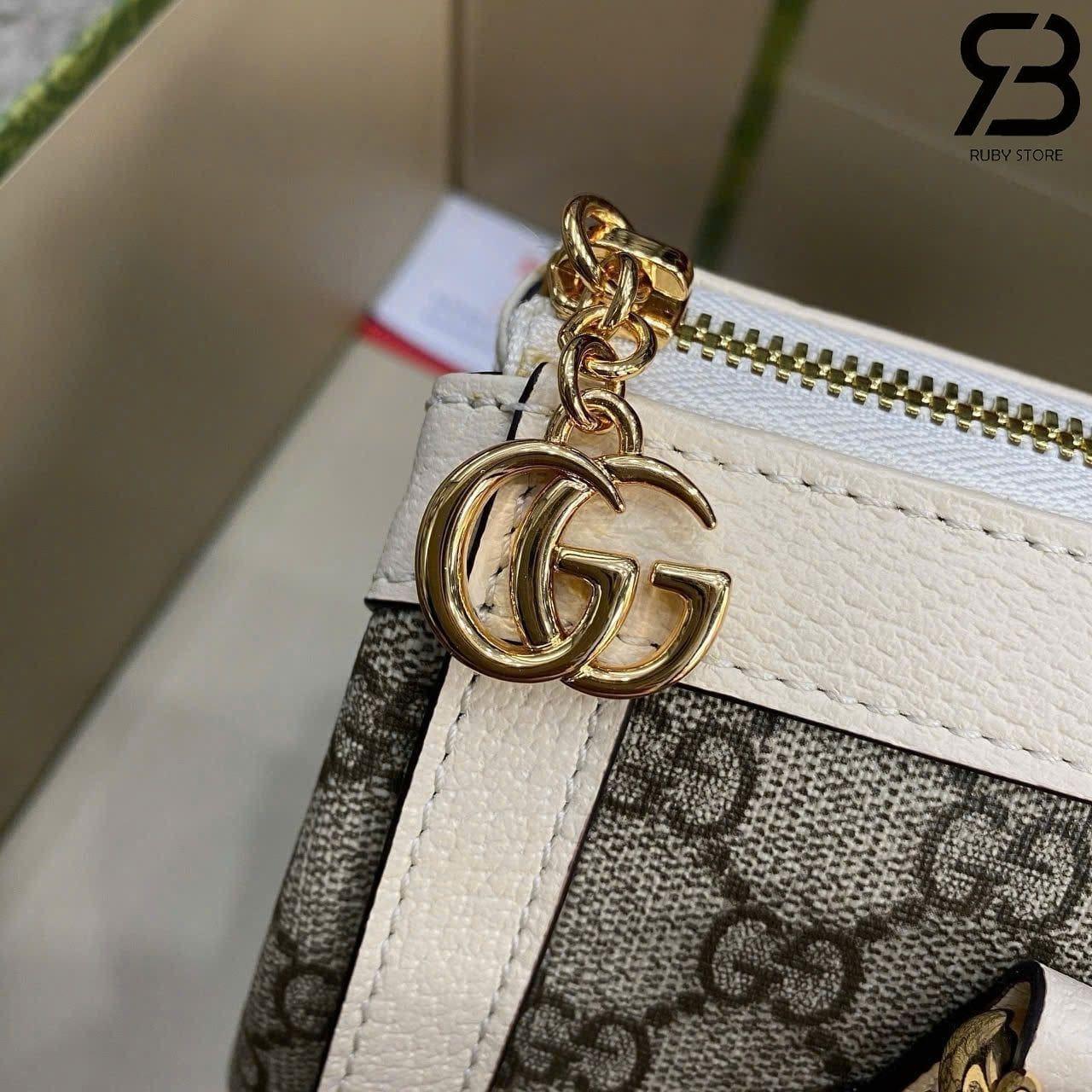 Túi Gucci Ophidia Mini Tote Bag Beige Ebony GG Supreme White