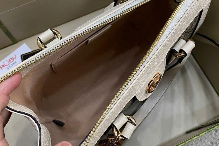 Túi Gucci Ophidia Mini Tote Bag Beige Ebony GG Supreme White