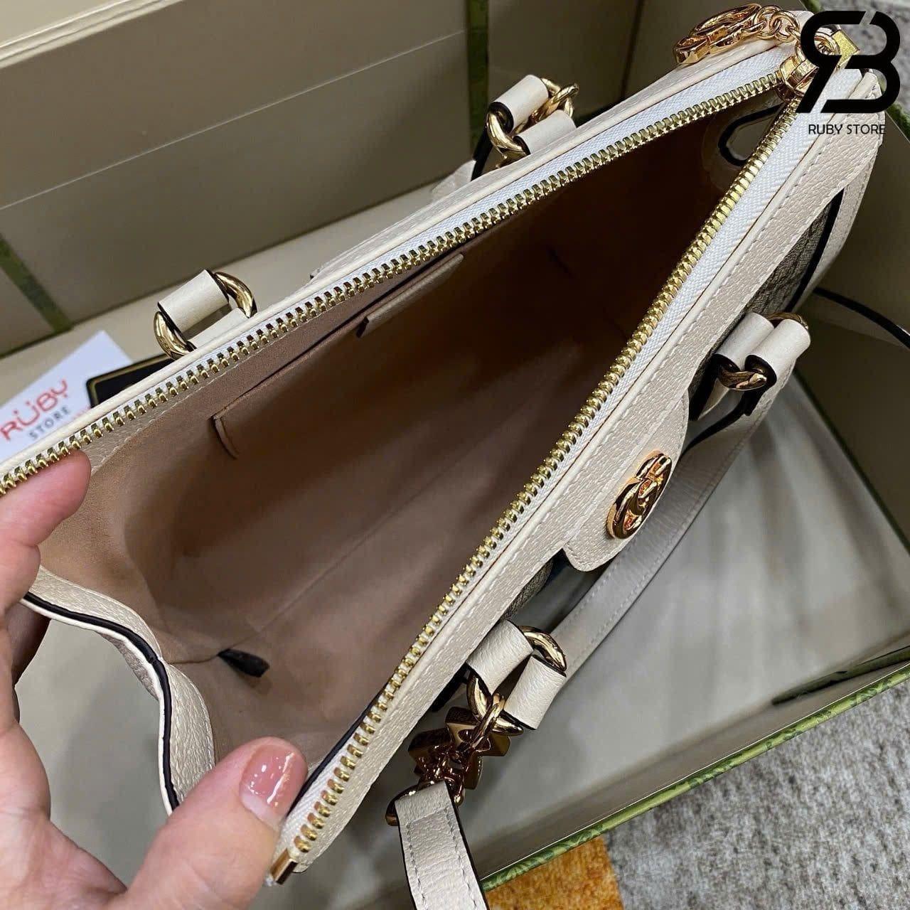 Túi Gucci Ophidia Mini Tote Bag Beige Ebony GG Supreme White