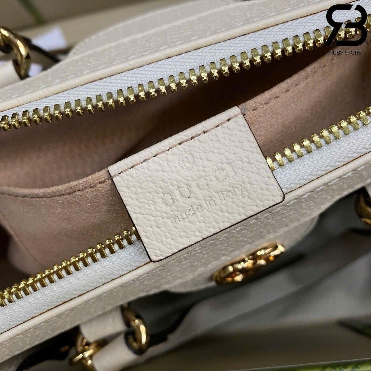Túi Gucci Ophidia Mini Tote Bag Beige Ebony GG Supreme White