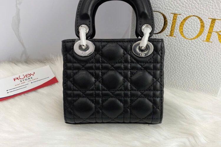 Túi Micro Lady Dior Black Lambskin SHW Màu Đen