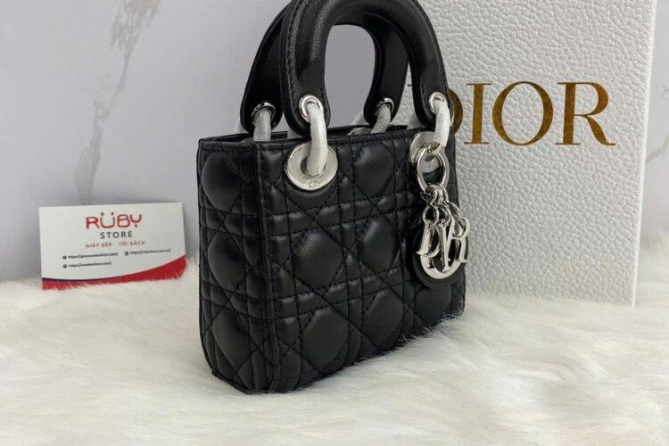Túi Micro Lady Dior Black Lambskin SHW Màu Đen