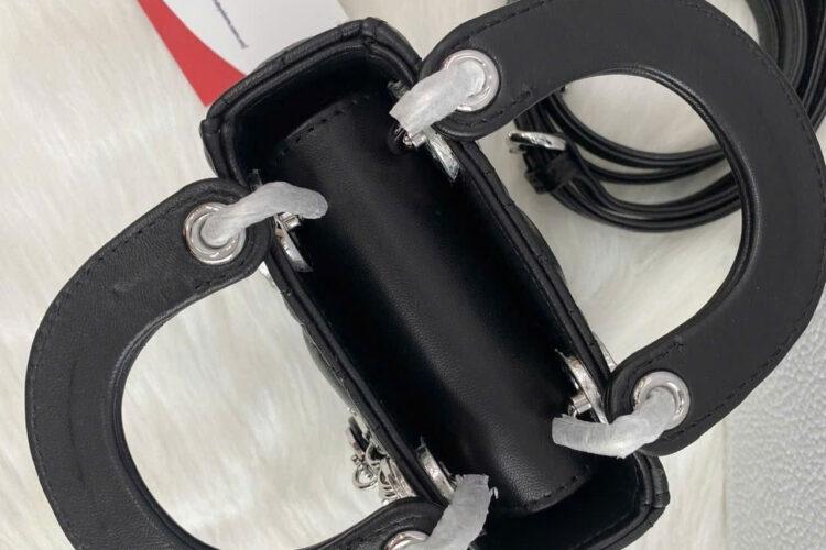 Túi Micro Lady Dior Black Lambskin SHW Màu Đen